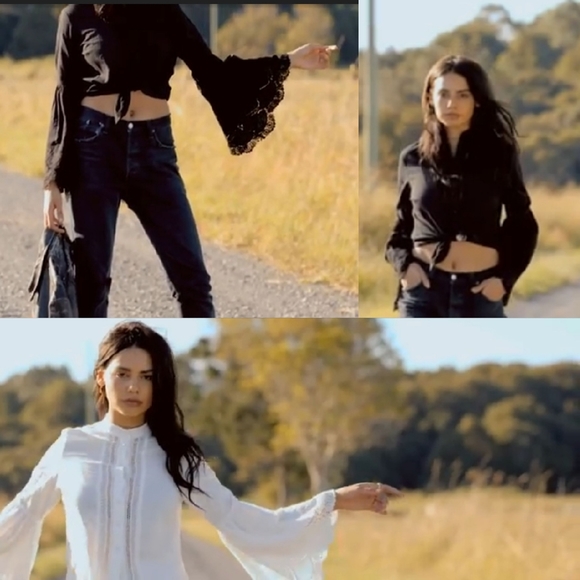 New Auguste Starlight Dancer Angel Black Blouse XS - Picture 7 of 16